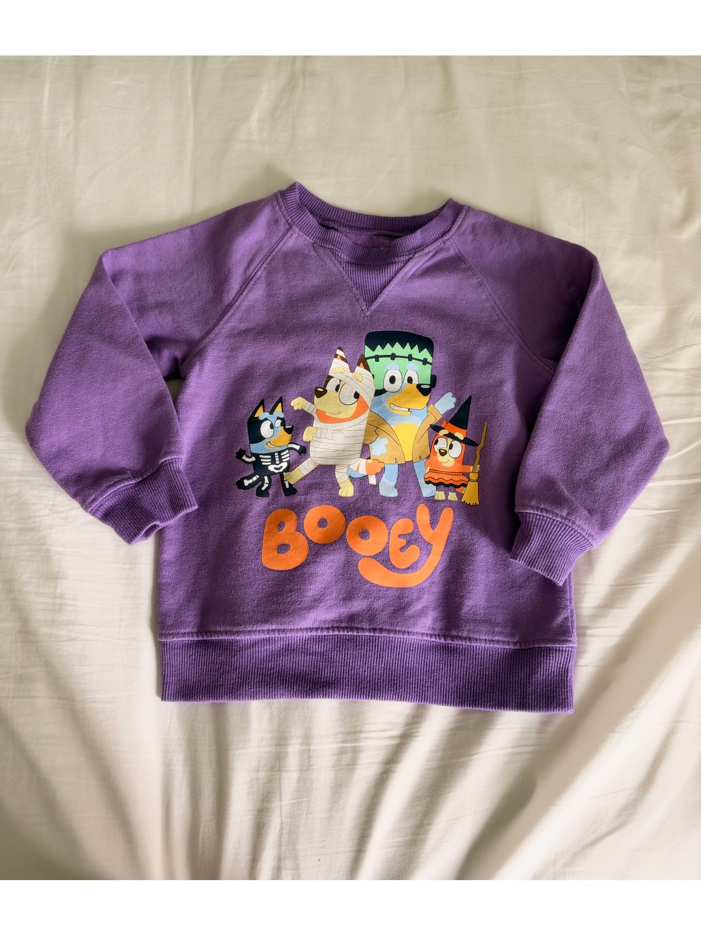 Purple 'Booey” Halloween Bluey Graphic Kids Sweatshirt